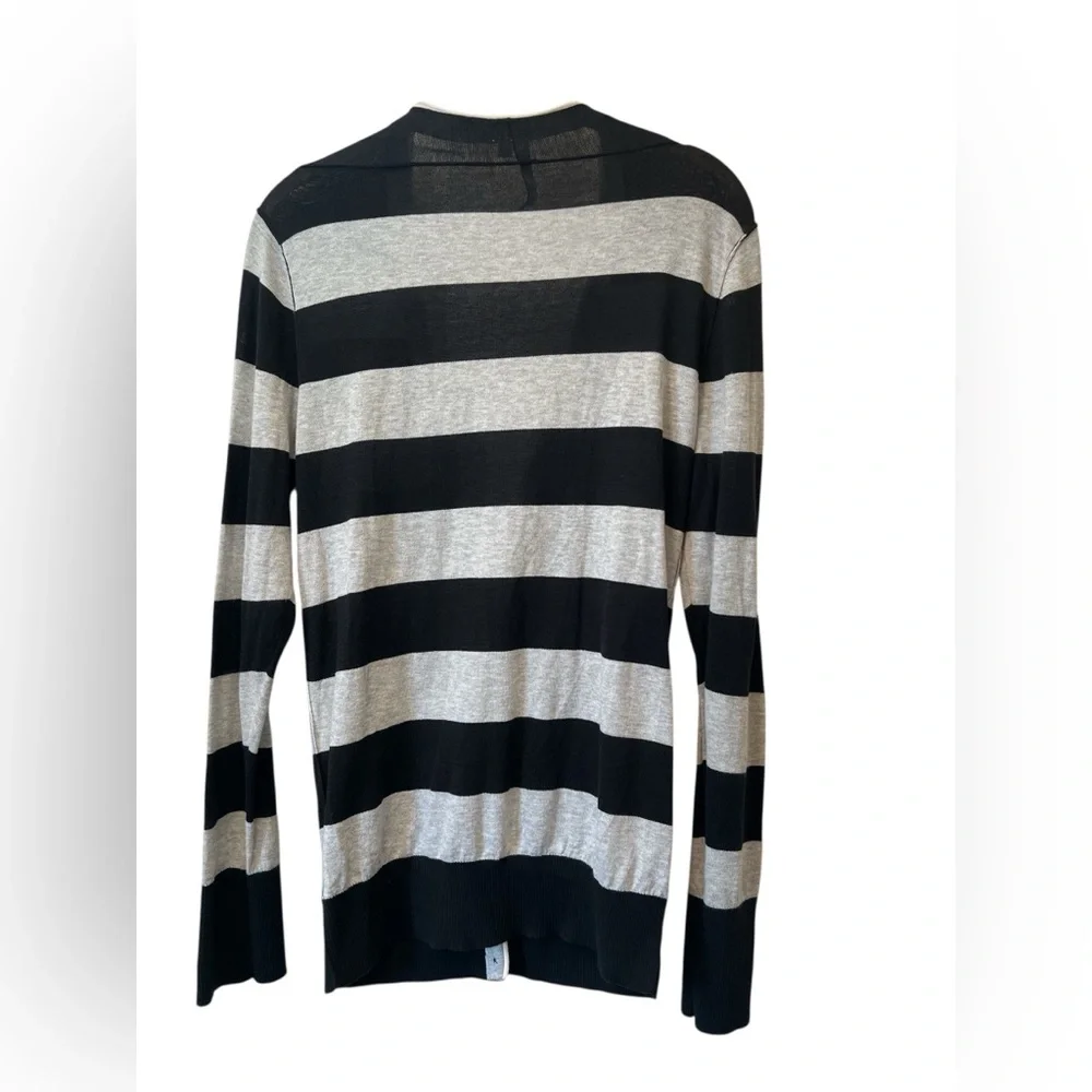Michael Stars 100% Cotton Striped One Size Button Front Cardigan Collegiate